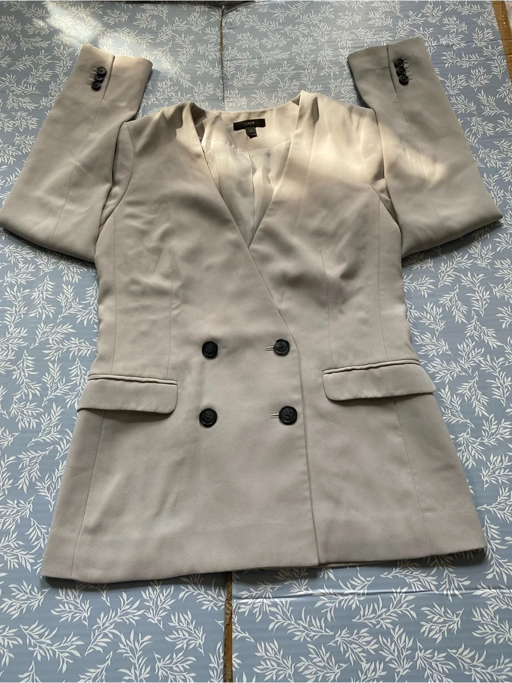 J. Crew Light Gray Double-Breasted Blazer